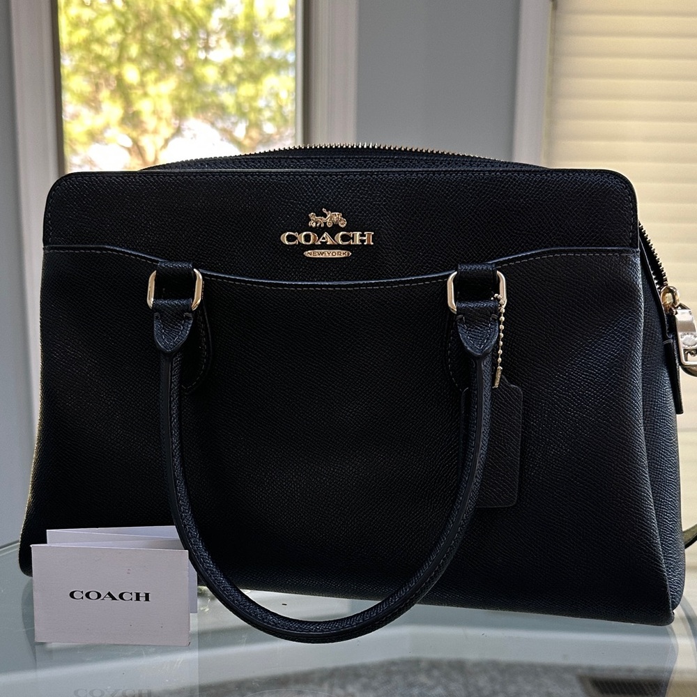 Coach Black Leather Satchel Bag
